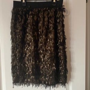 black and gold skirt, with elastic waist